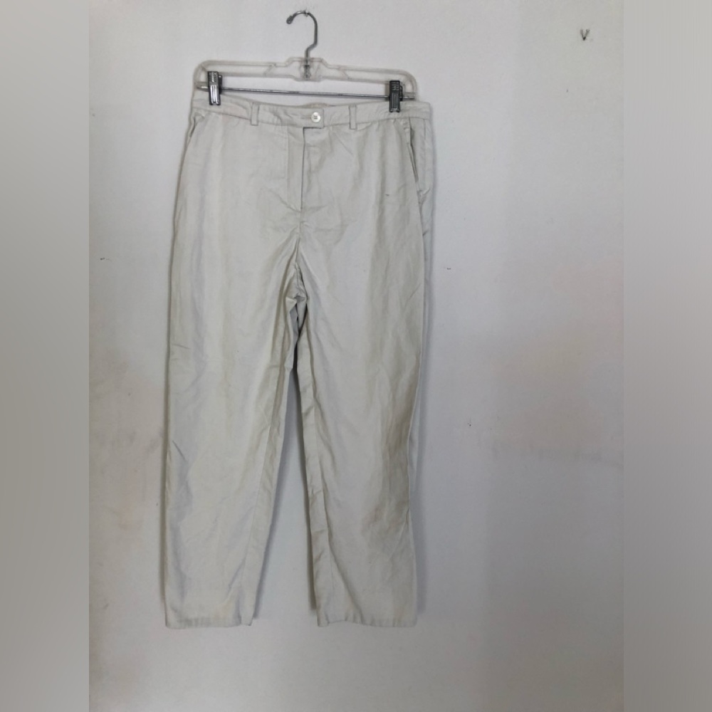 Sporty and Elegant Beige Straight Leg Women's Pants
